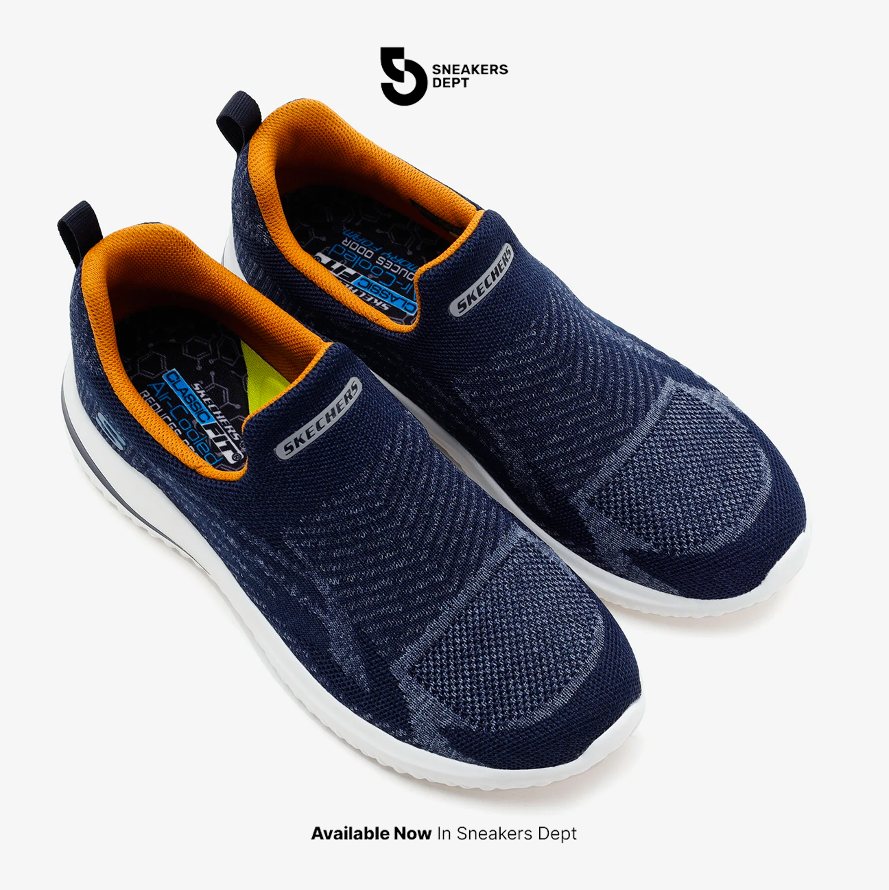 Sepatu Sneakers Pria SKECHERS DELSON 3.0 ANGELO 210570NVY ORIGINAL